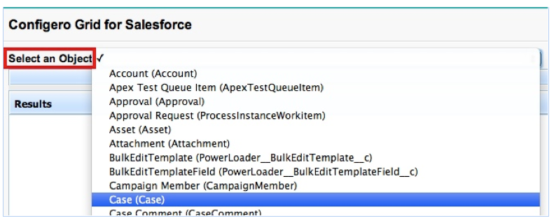 Configero Grid Object Selector