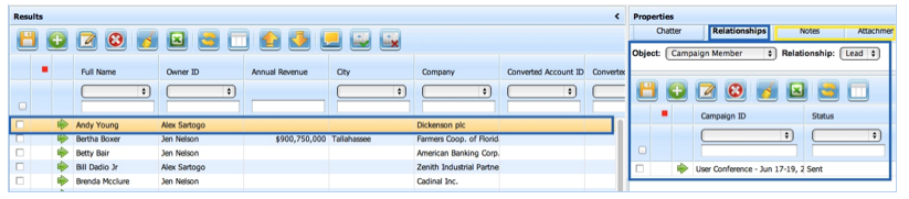 Configero Grid Relationships Tab