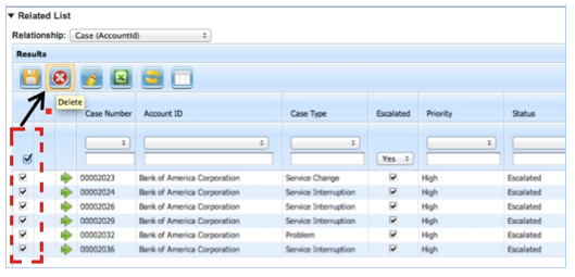 Salesforce related list mass delete