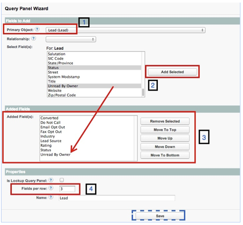 Salesforce Grid Query Panel Wizard Page