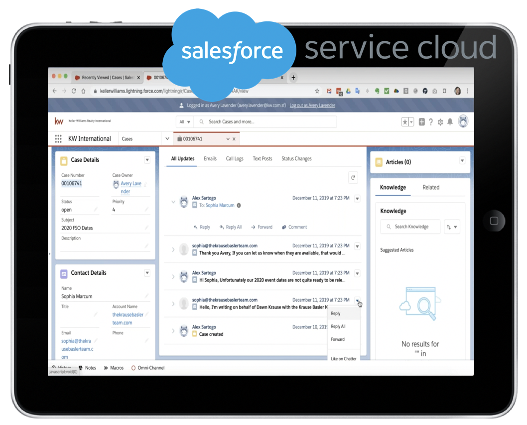 KW Service Cloud Lightning Case Management Functionality in Service Cloud Console